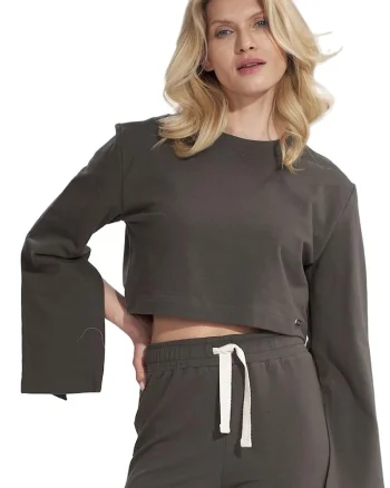 Bluza dama,  Bumbac/Elastan, Verde,