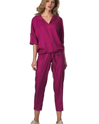Pantaloni dama,  Viscoza, Fucsia