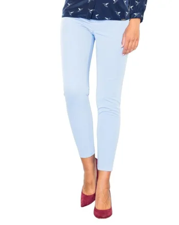 Pantaloni dama,  eleganti, albastru, poliester/viscoza,