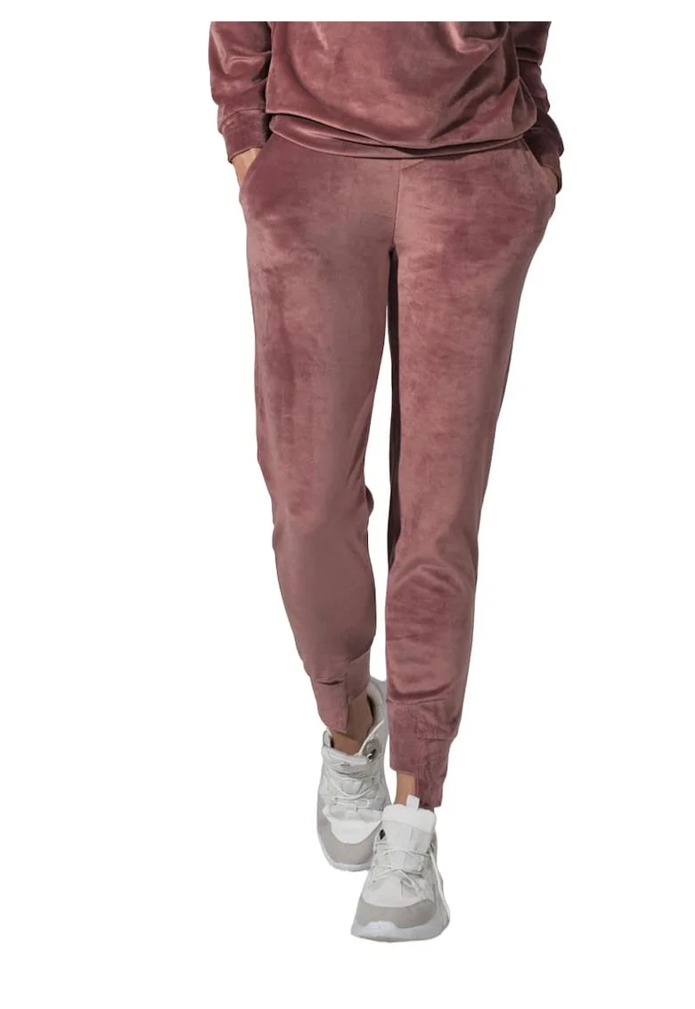 Pantaloni dama,  model M746, roz, eleganti si confortabili, poliester/elastan