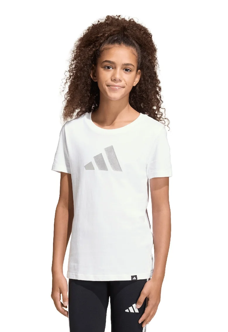 Tricou din bumbac Glam, Alb/Argintiu