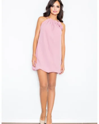Rochie de dama  vara, roz, poliester, design elegant