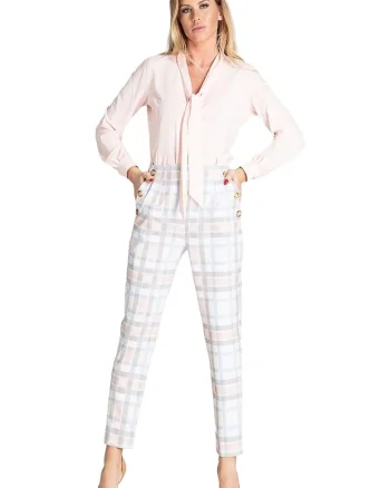 Pantaloni dama  lungi, multicolor, poliester,