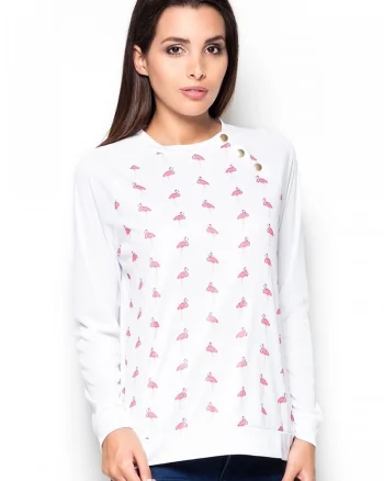 Bluza dama  maneci lungi, croiala clasica, colorat, poliester 100%