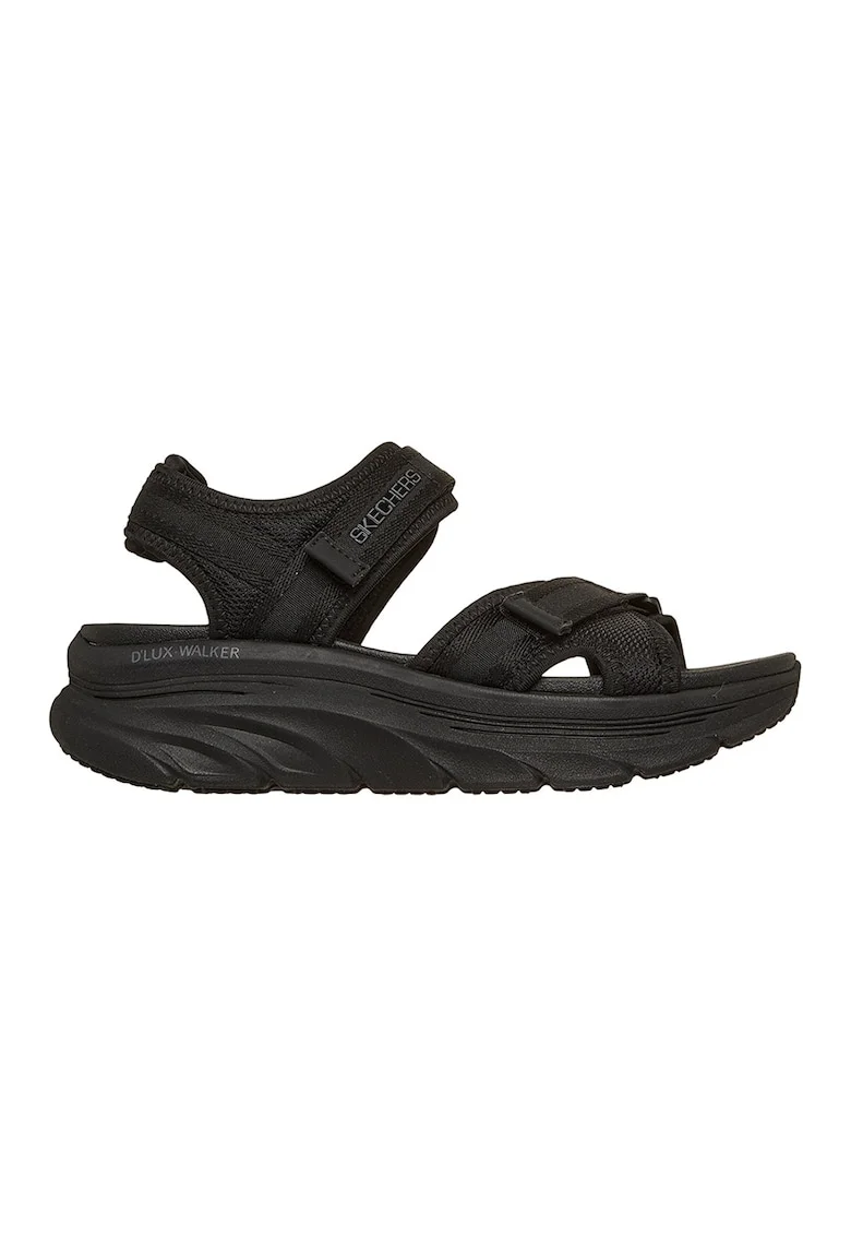 Sandale wedge cu velcro D'Lux Walker, Negru