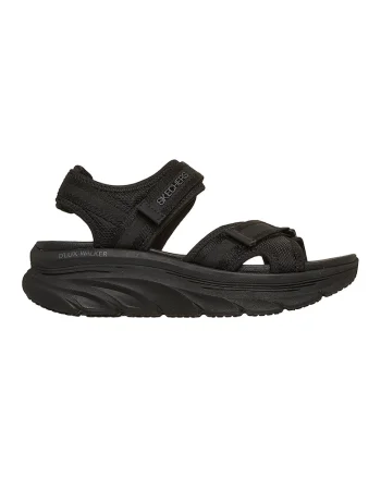 Sandale wedge cu velcro D'Lux Walker, Negru