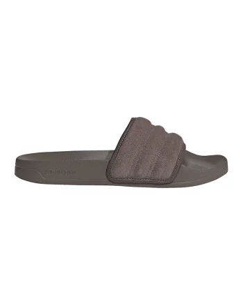 Papuci din piele intoarsa Adilette, Maro taupe