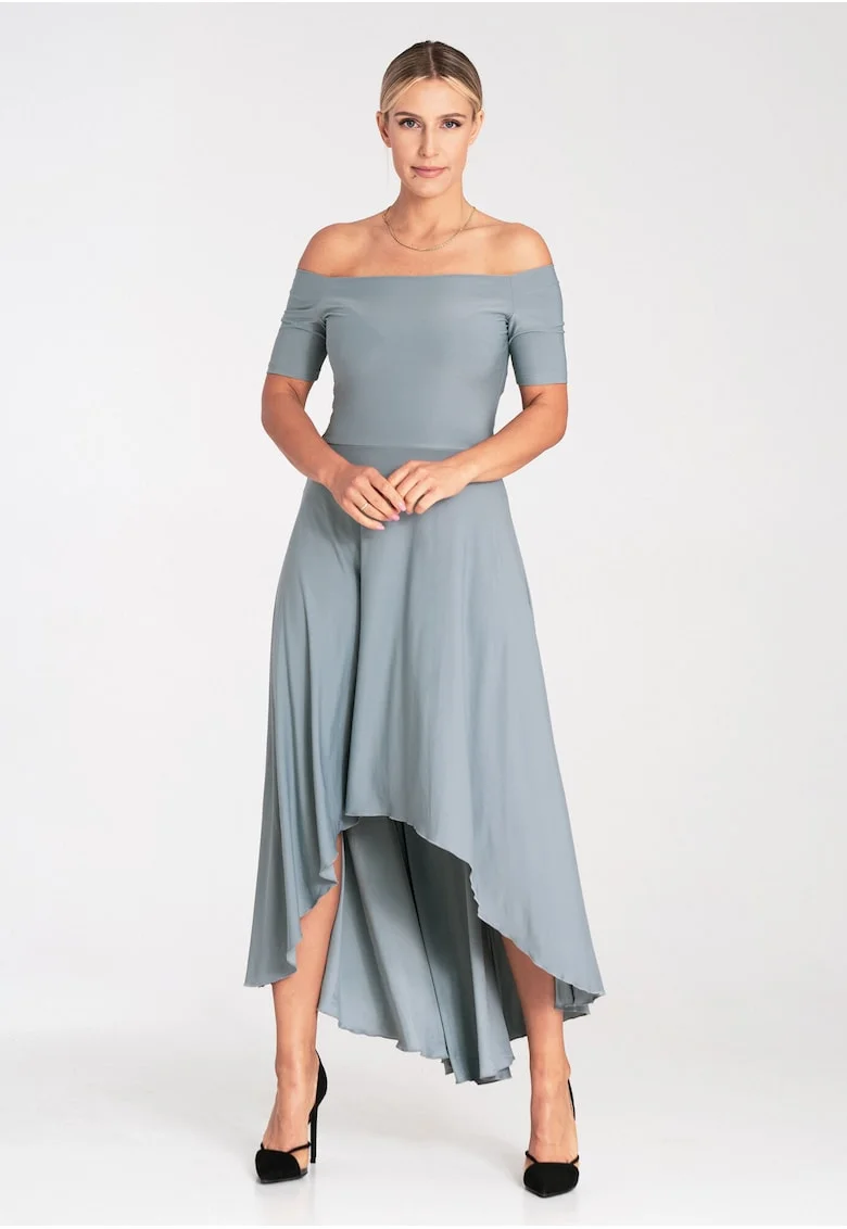 Rochie de seara maxi  gri, poliester