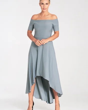 Rochie de seara maxi  gri, poliester