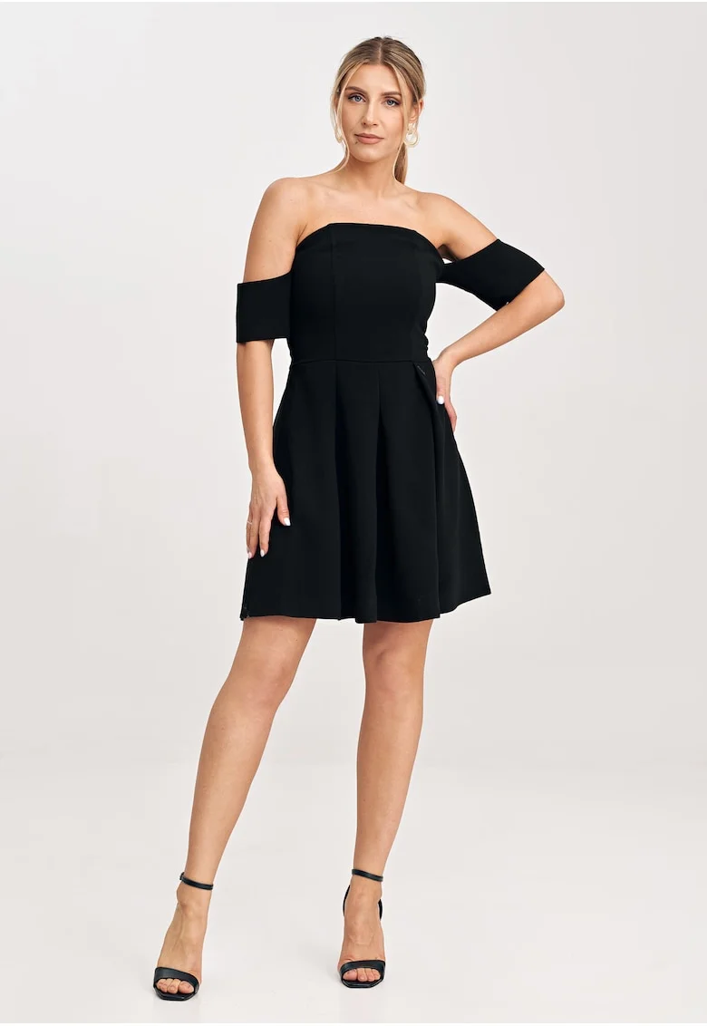 Rochie eleganta  M1026, neagra, sintetic