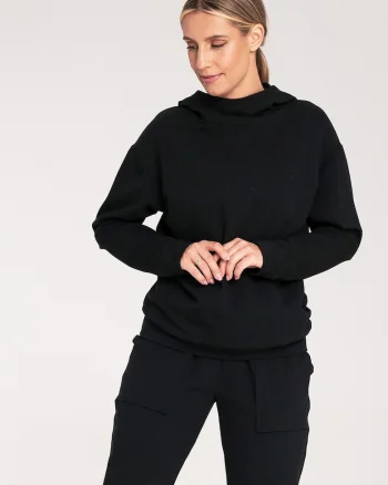 Hanorac dama,  M1034, negru, bumbac/elastan