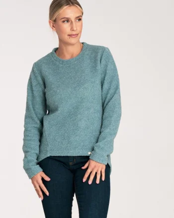 Pulover de lana  M1044, asimetric, menta, design minimalist
