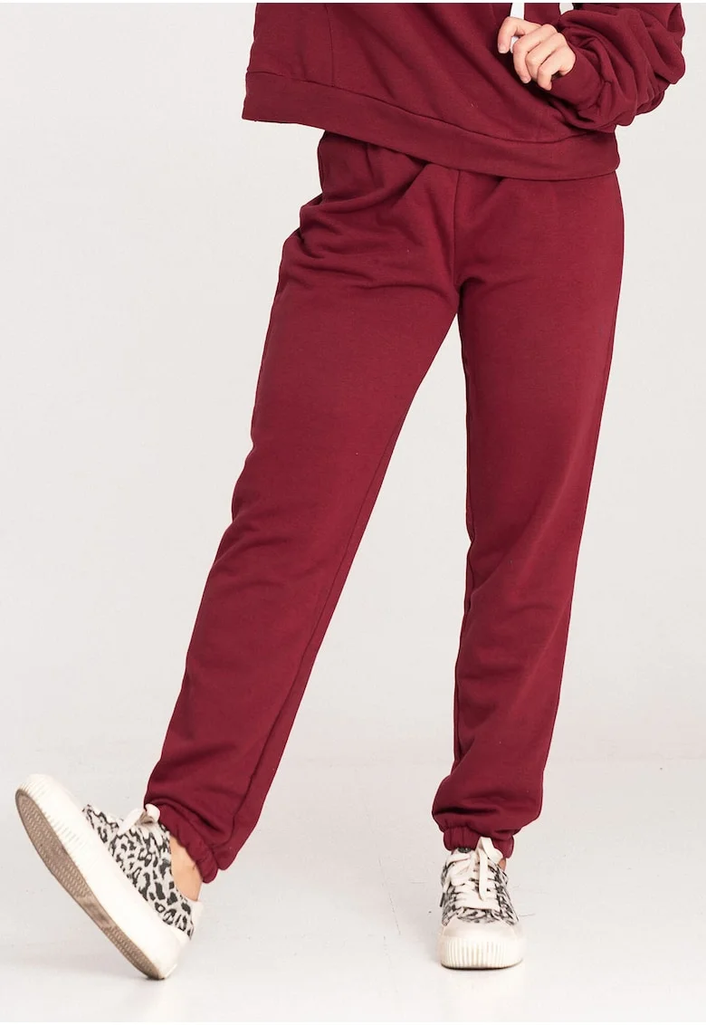 Pantaloni dama  model M1056, rosu, bumbac
