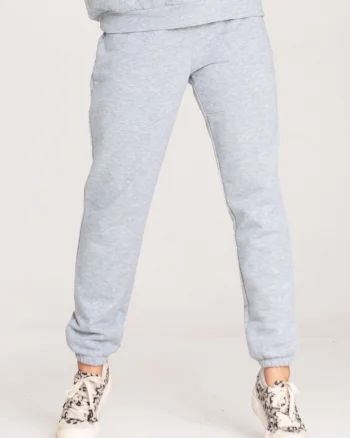 Pantaloni dama  gri, bumbac, talie elastica,