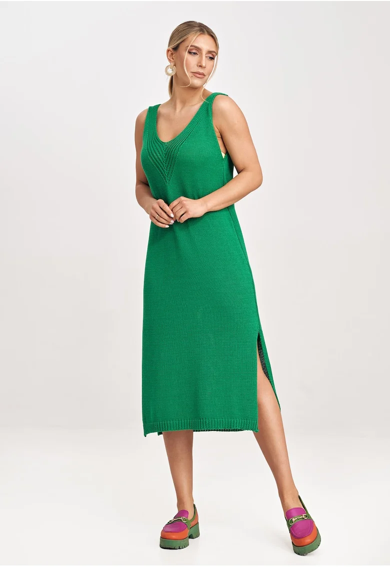 Rochie dama  M997, acril, bumbac, verde,