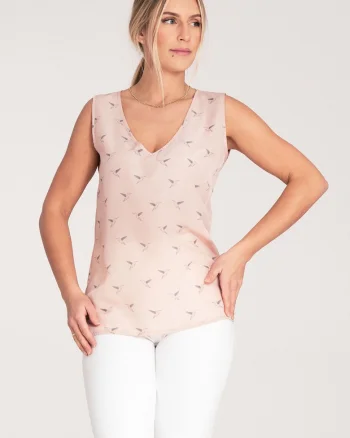 Bluza dama,  Fara maneci, Poliester, Roz