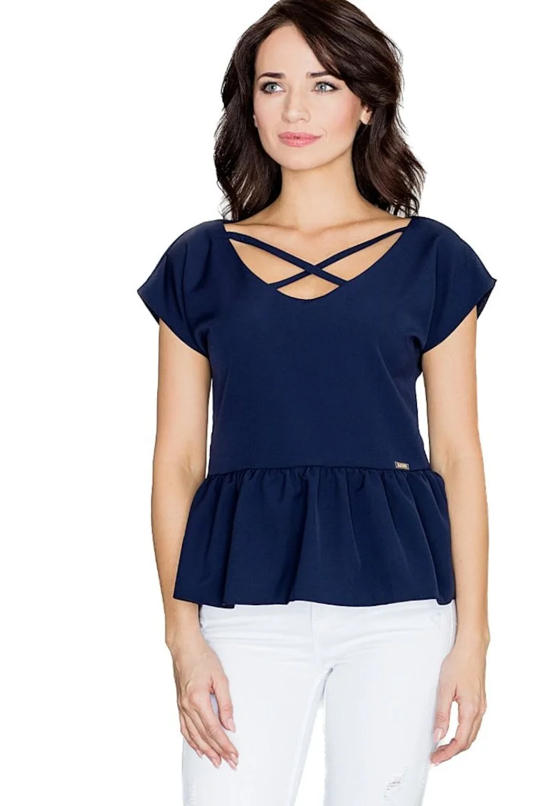 Bluza dama  Angliflour K396 culoare granat, Albastru inchis