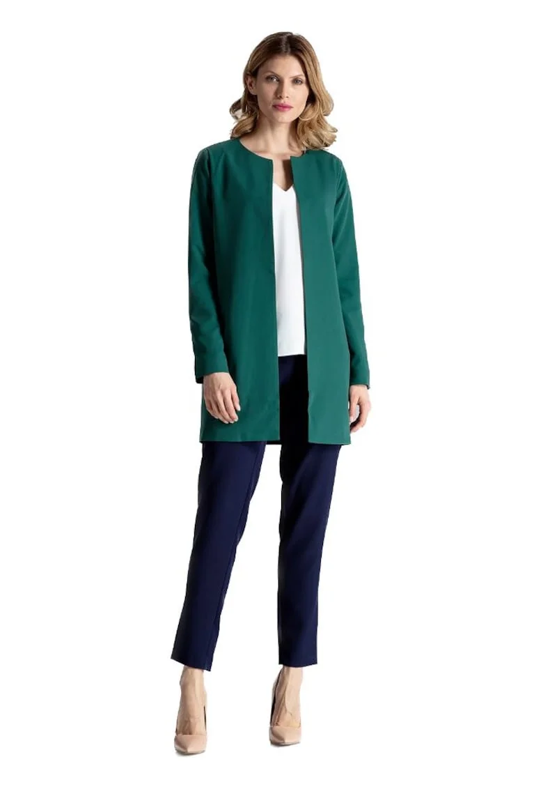 Geaca de dama din lana Helaivance M551 verde, Verde