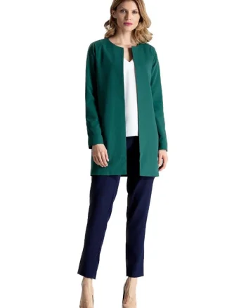 Geaca de dama din lana Helaivance M551 verde, Verde