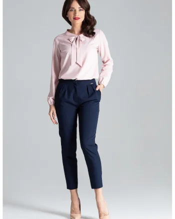 Pantaloni eleganti dama Tetra L028 albastru inchis, Albastru inchis