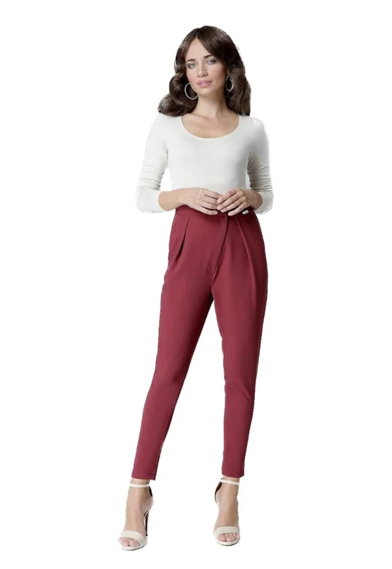 Pantaloni eleganti de dama,  Asse, rosu, Rosu