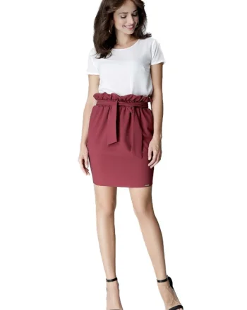 Fusta mini dama,  Estride, Burgundia, Rosu