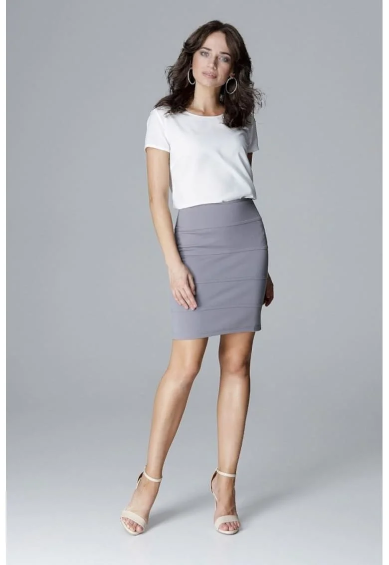 Fusta scurta model 129014, Gri