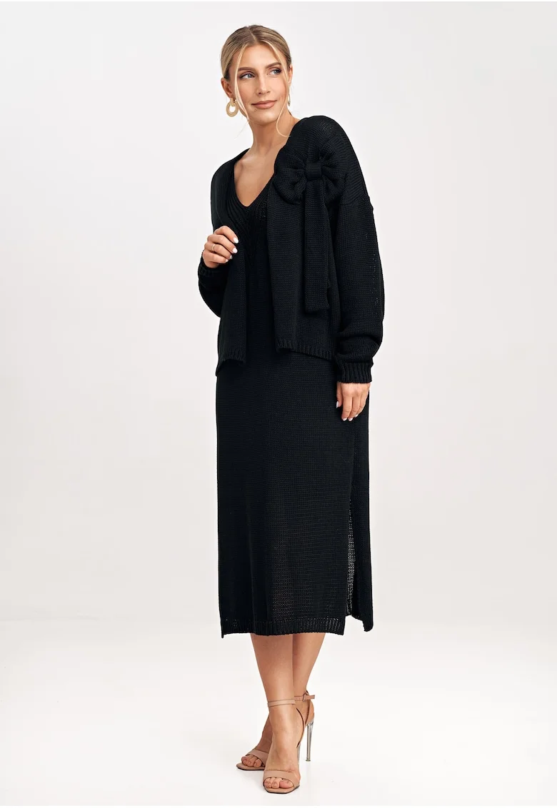 Rochie dama  M997, acril, bumbac, negru,