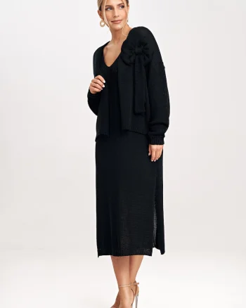 Rochie dama  M997, acril, bumbac, negru,