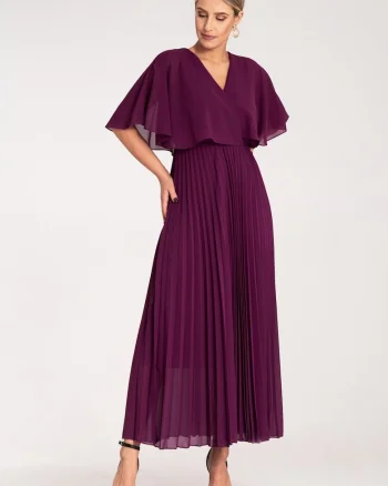 Rochie,  violet, eleganta, din poliester,
