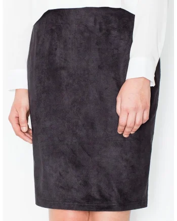Fusta midi  neagra, poliester, croiala creion, elastica