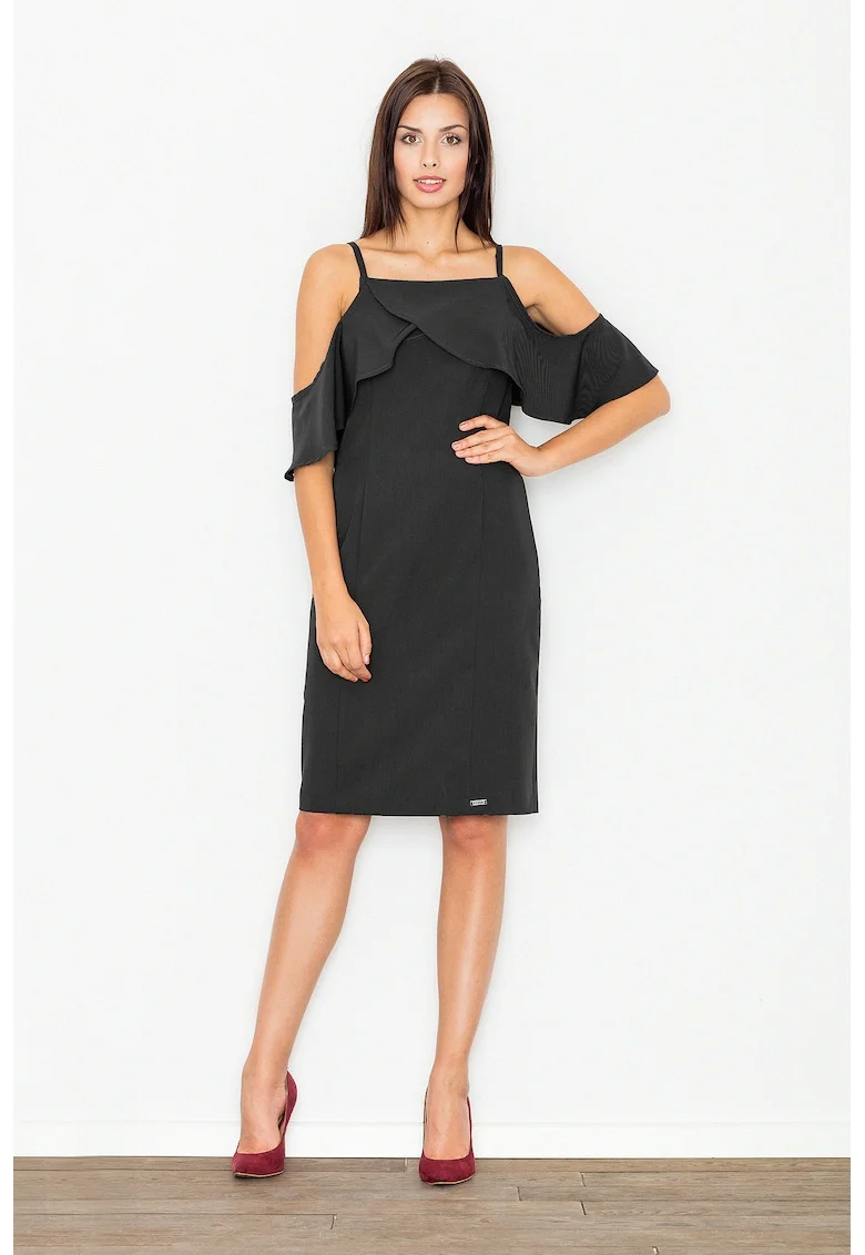 Rochie cocktail  neagra, poliester