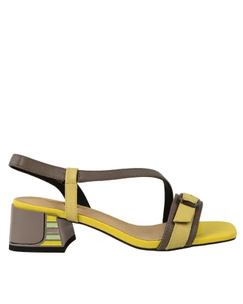 Sandale casual, dama,  DL60013C galben, piele naturala, Galben