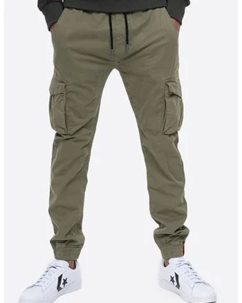 Pantaloni cargo cu snur in talie, Kaki