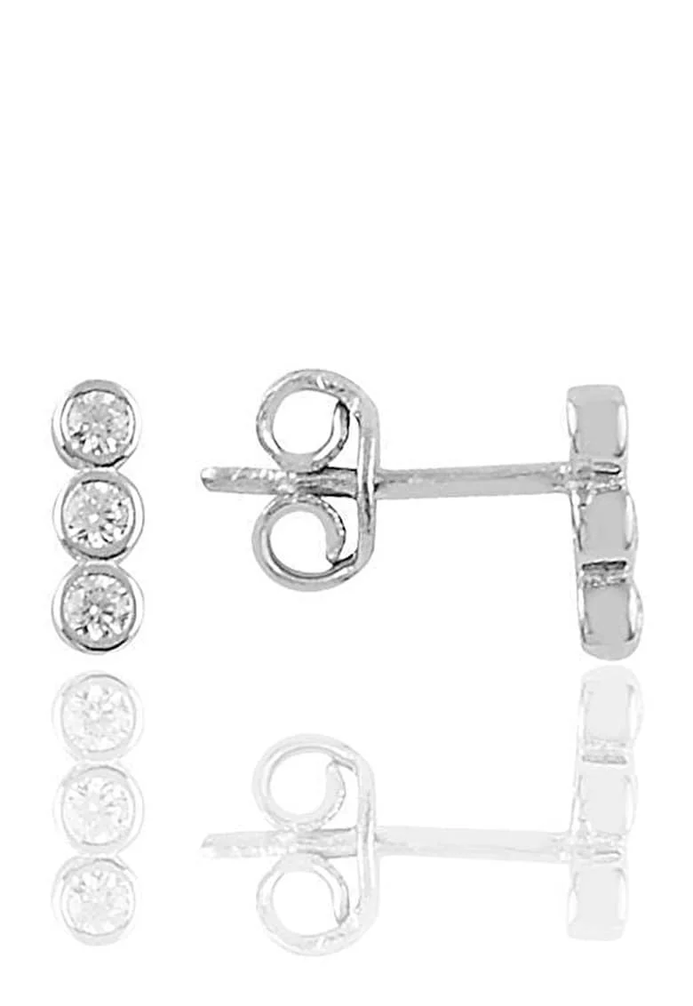 Cercei din argint 925 cu pietre zirconia, Argintiu