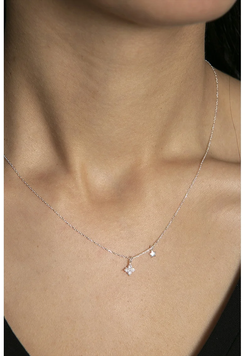 Colier din argint 925 decorat cu zirconia, Argintiu
