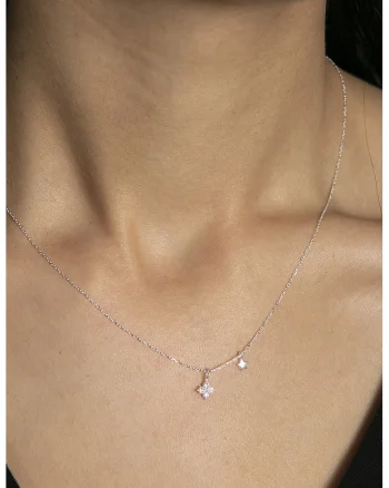 Colier din argint 925 decorat cu zirconia, Argintiu