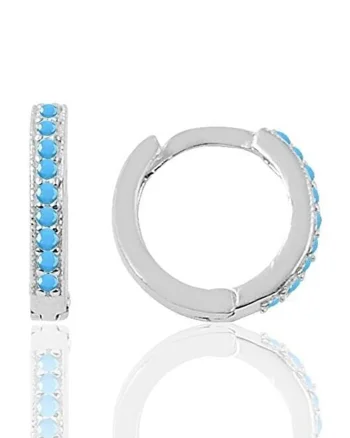 Cercei din argint 925 decorati cu zirconia, Albastru, Albastru/Argintiu