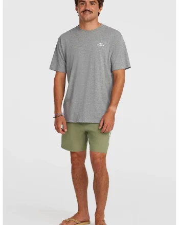 Pantaloni scurti de baie cu imprimeu logo si snur, Verde masliniu