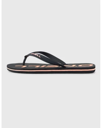 Papuci flip-flop cu logo, Negru/Piersica