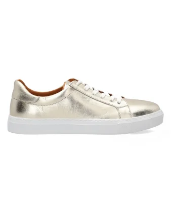Pantofi sport din piele cu aspect metalizat, Auriu