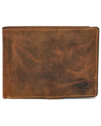 Portofel barbati piele naturala maro antichizat 12.5 x 10 x 2.5 cm, Vintage,