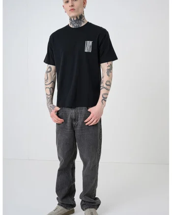 Tricou de bumbac cu imprimeu logo contrastant Vintage, Alb/Negru