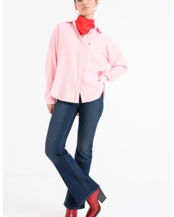 Camasa relaxed fit de bumbac Harley, Roz pastel