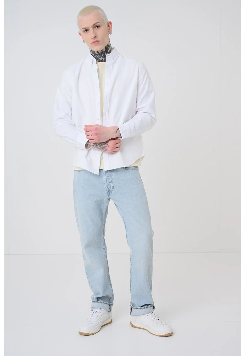 Camasa relaxed fit de bumbac Authentic, Alb