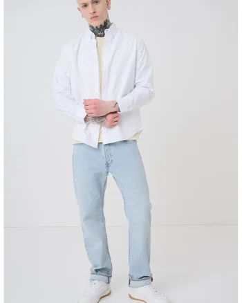 Camasa relaxed fit de bumbac Authentic, Alb