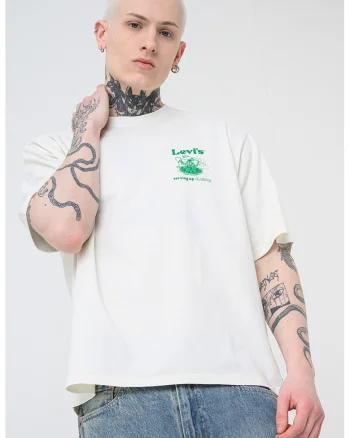 Tricou lejer cu imprimeu grafic pe partea din spate, Alb/Verde