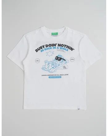 Tricou din bumbac cu imprimeu, Alb