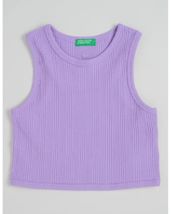 Top uni din amestec de bumbac, Lila