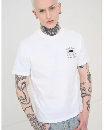 Tricou din bumbac cu imprimeu pe piept, Negru/Alb optic